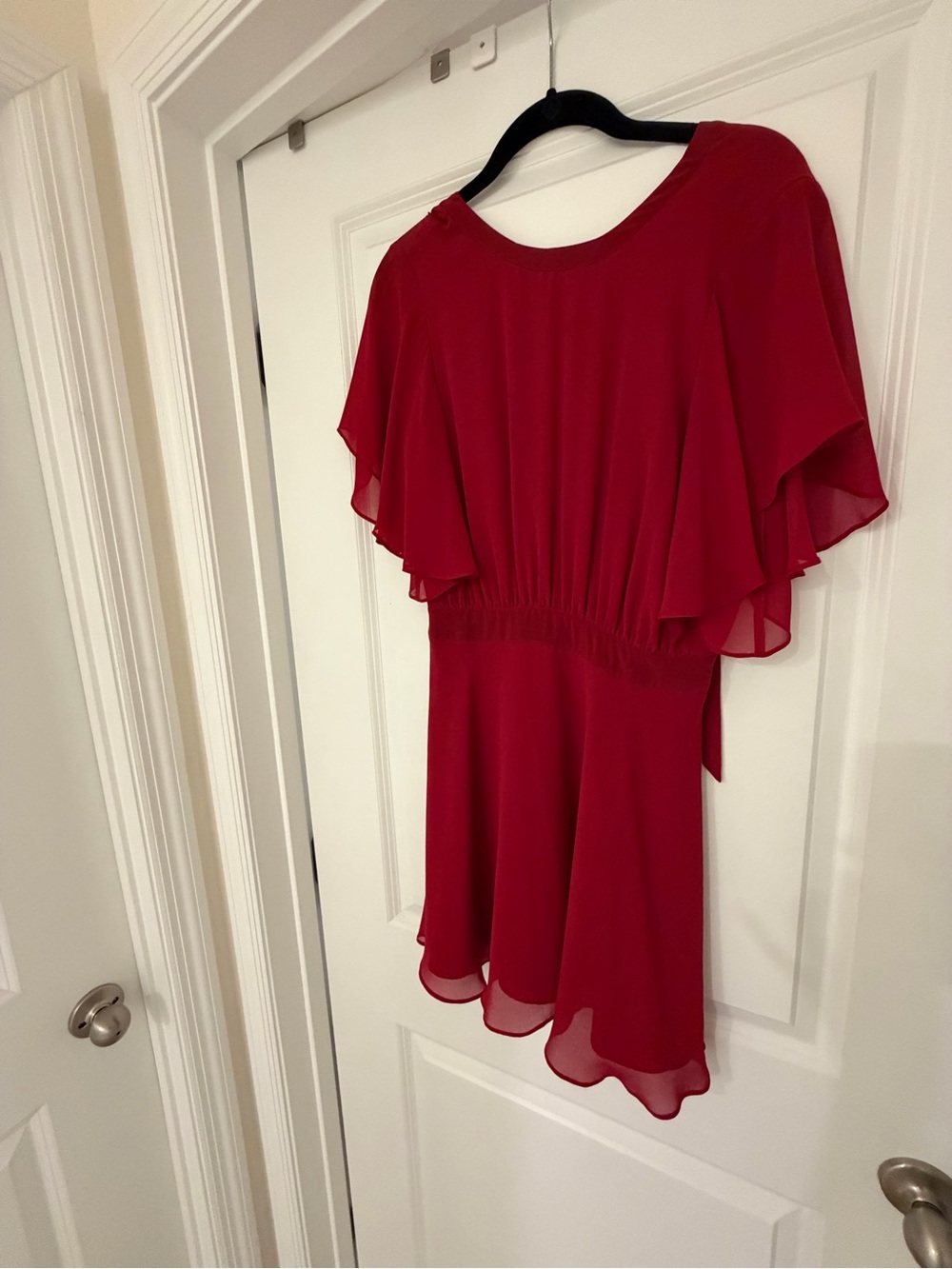 Rebecca Minkoff Red Ruffle-Sleeve Mini Dress